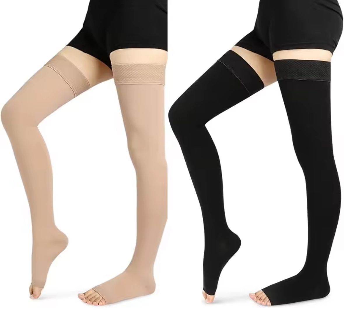 Open Toe Knee-High Medical (1) Open Toe Knee-High Medical Compression Stockings - Image 1
